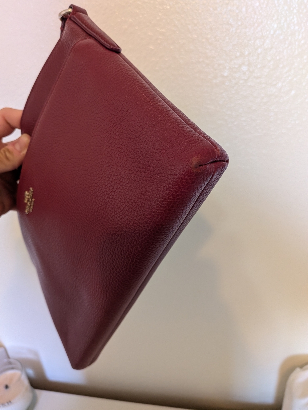 Coach Pebble Leather Deep Red Crossbody Bag - Picture 4 of 6